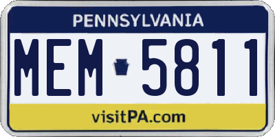 PA license plate MEM5811