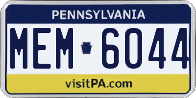 PA license plate MEM6044