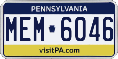 PA license plate MEM6046