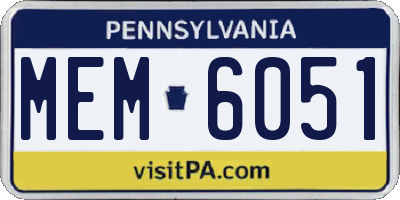 PA license plate MEM6051