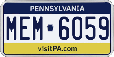 PA license plate MEM6059
