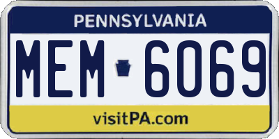 PA license plate MEM6069