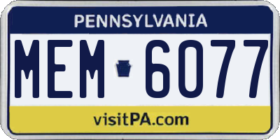 PA license plate MEM6077