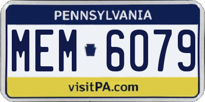 PA license plate MEM6079