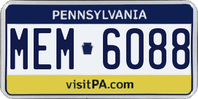 PA license plate MEM6088