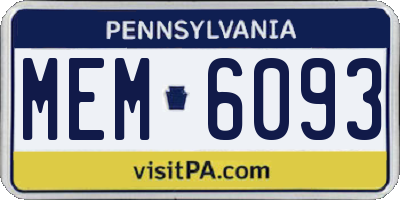 PA license plate MEM6093