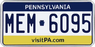 PA license plate MEM6095