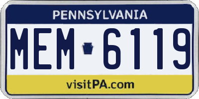 PA license plate MEM6119