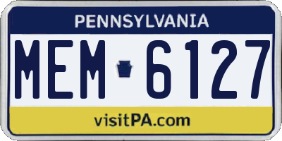 PA license plate MEM6127