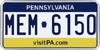 PA license plate MEM6150