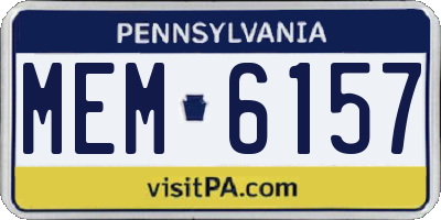 PA license plate MEM6157
