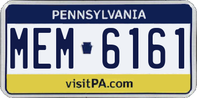 PA license plate MEM6161