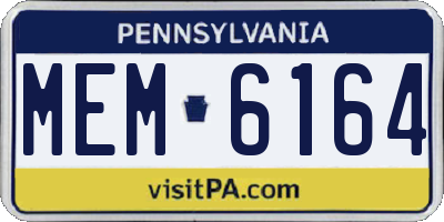 PA license plate MEM6164