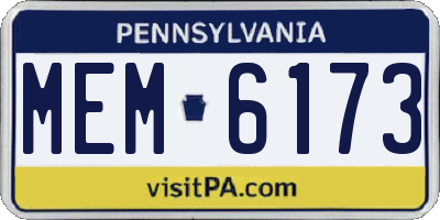 PA license plate MEM6173