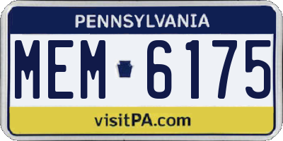 PA license plate MEM6175