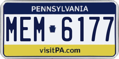 PA license plate MEM6177