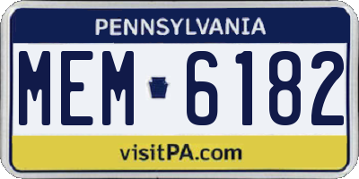 PA license plate MEM6182