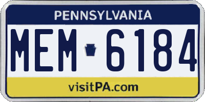 PA license plate MEM6184