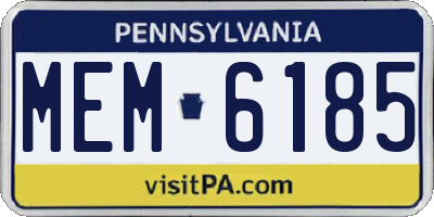 PA license plate MEM6185