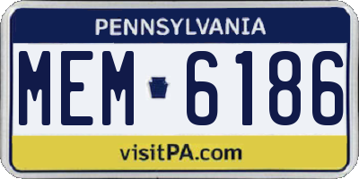 PA license plate MEM6186