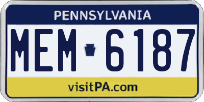 PA license plate MEM6187
