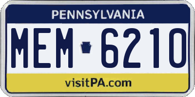PA license plate MEM6210