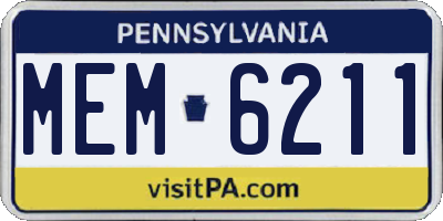 PA license plate MEM6211