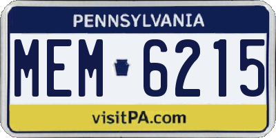 PA license plate MEM6215