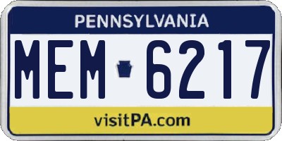 PA license plate MEM6217