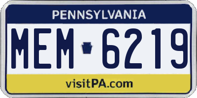PA license plate MEM6219