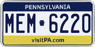 PA license plate MEM6220