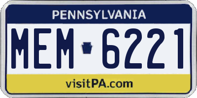 PA license plate MEM6221