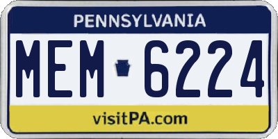 PA license plate MEM6224