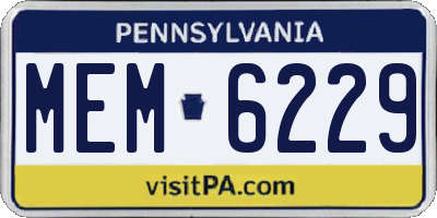 PA license plate MEM6229