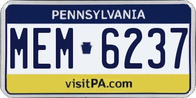 PA license plate MEM6237