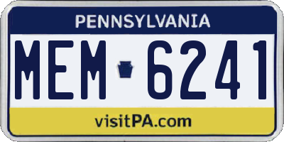 PA license plate MEM6241