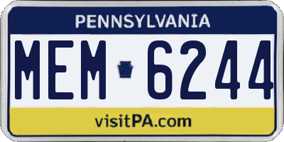PA license plate MEM6244