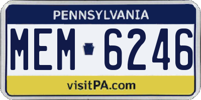 PA license plate MEM6246