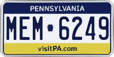 PA license plate MEM6249