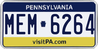 PA license plate MEM6264