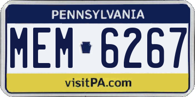 PA license plate MEM6267
