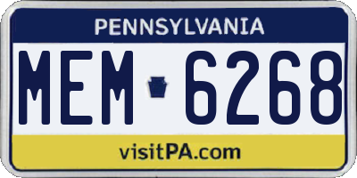 PA license plate MEM6268