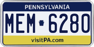 PA license plate MEM6280