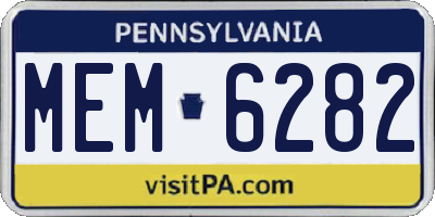 PA license plate MEM6282