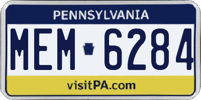 PA license plate MEM6284