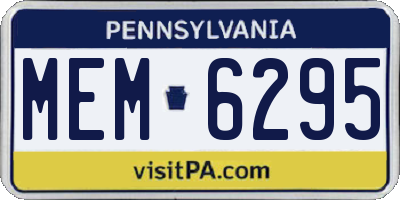 PA license plate MEM6295