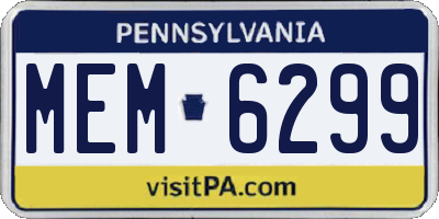 PA license plate MEM6299