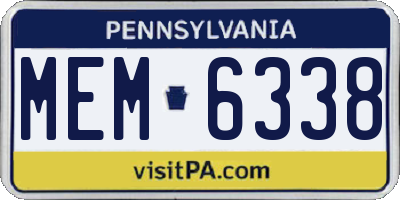 PA license plate MEM6338
