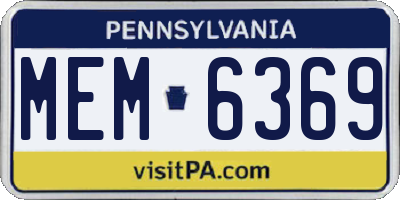 PA license plate MEM6369