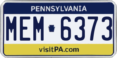 PA license plate MEM6373